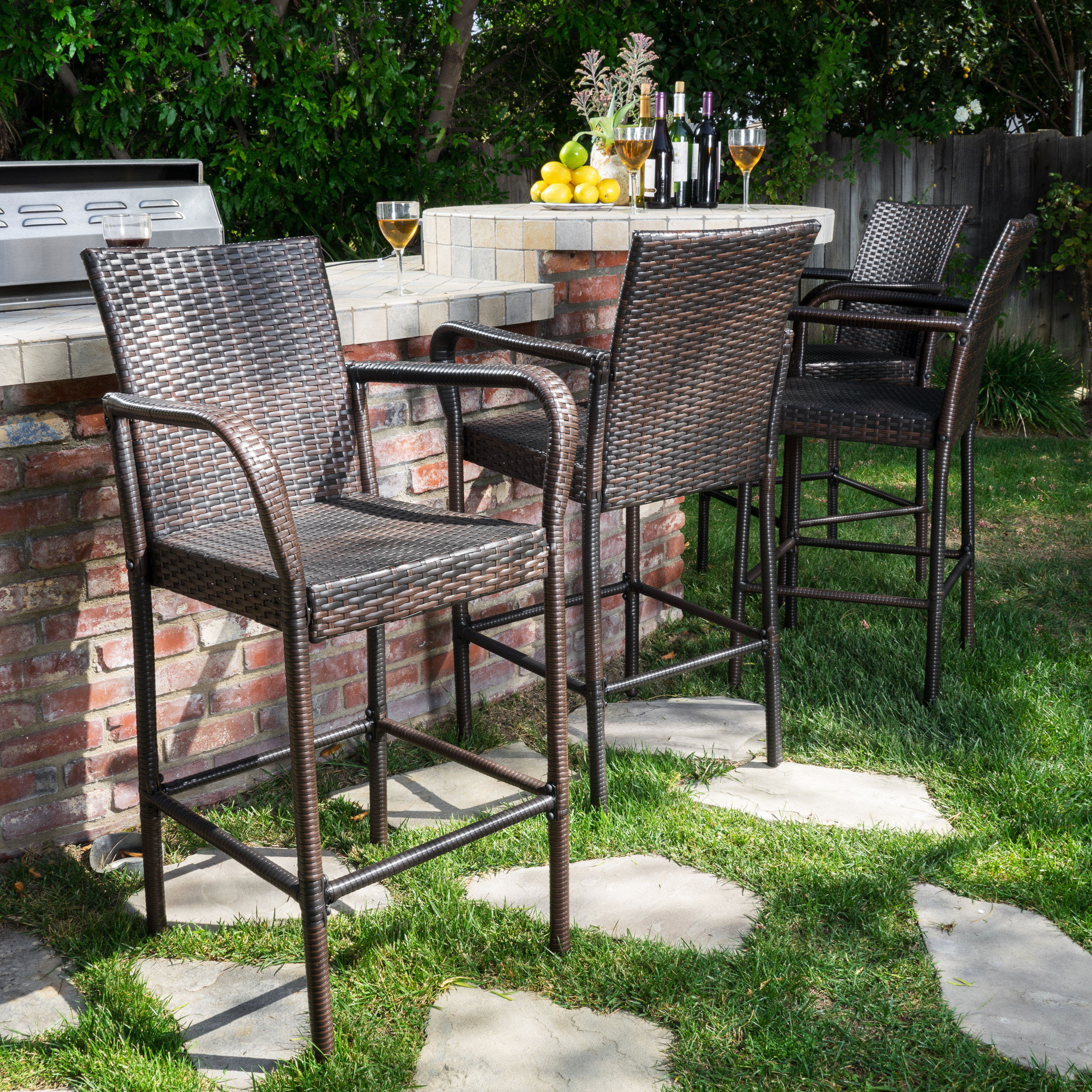 Mercury Row Lansdale 30" Patio Bar Stool & Reviews Wayfair